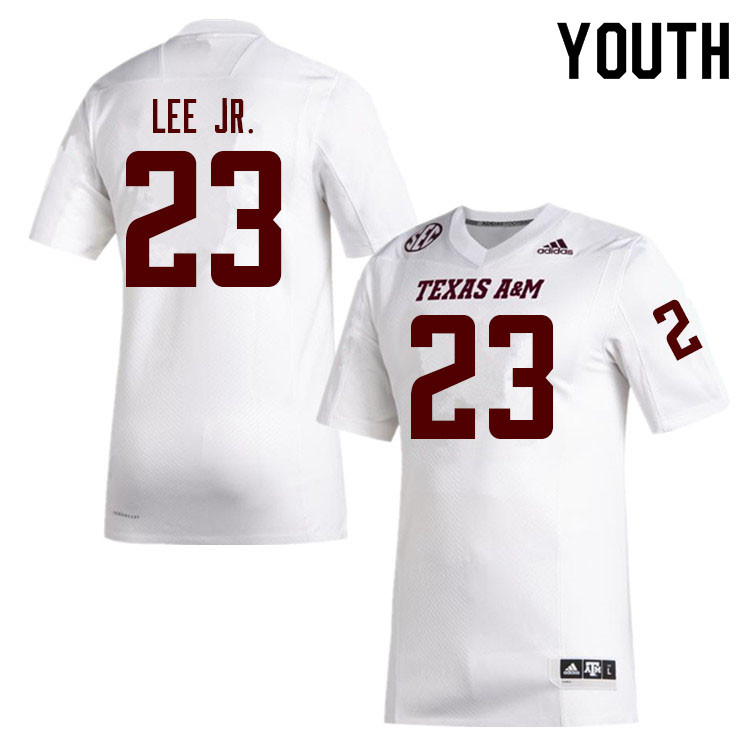 Youth #23 Tarian Lee Jr. Texas A&M Aggies College Football Jerseys Sale-White